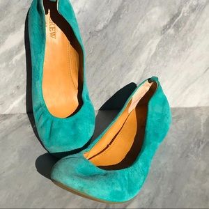 J. Crew turquoise suede flats